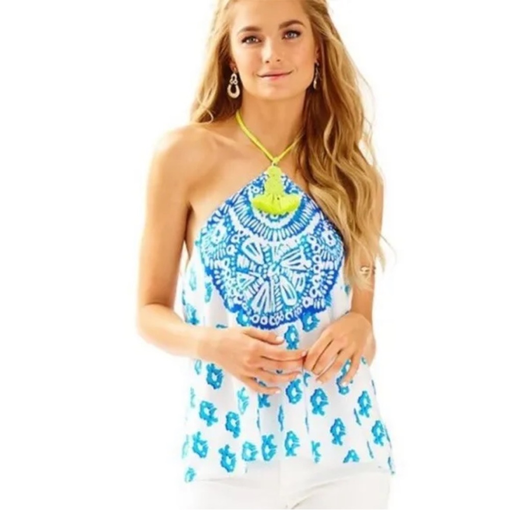 lilly pulitzer selin tank S to the sea print